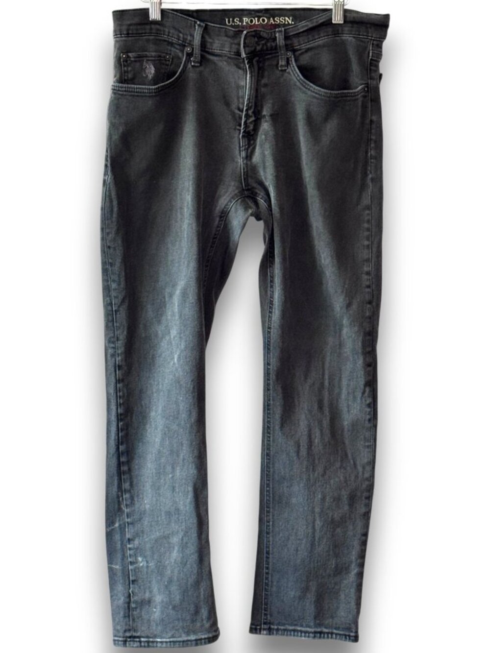 U.S. Polo Assn. Black Gray Faded Wash Men's Jeans Size 34x30